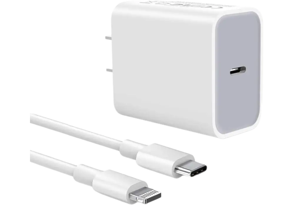 CARGADOR DE CARGA RAPIDA USB-C A LIGHTNING DE 20W CON CABLE DE CARGA