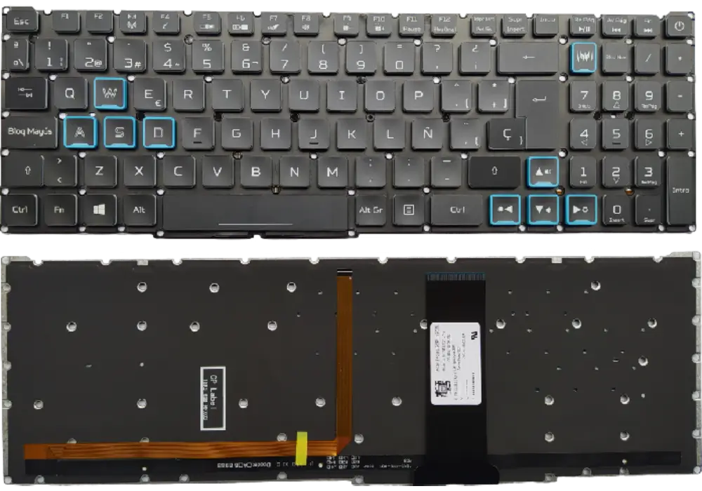 TECLADO PARA LAPTOP ACER PREDATOR HELIOS 300 PH315-52 PH317-53 PH317-54 N18I2 N18I - ORIGINAL - RETROILUMINADO RGB