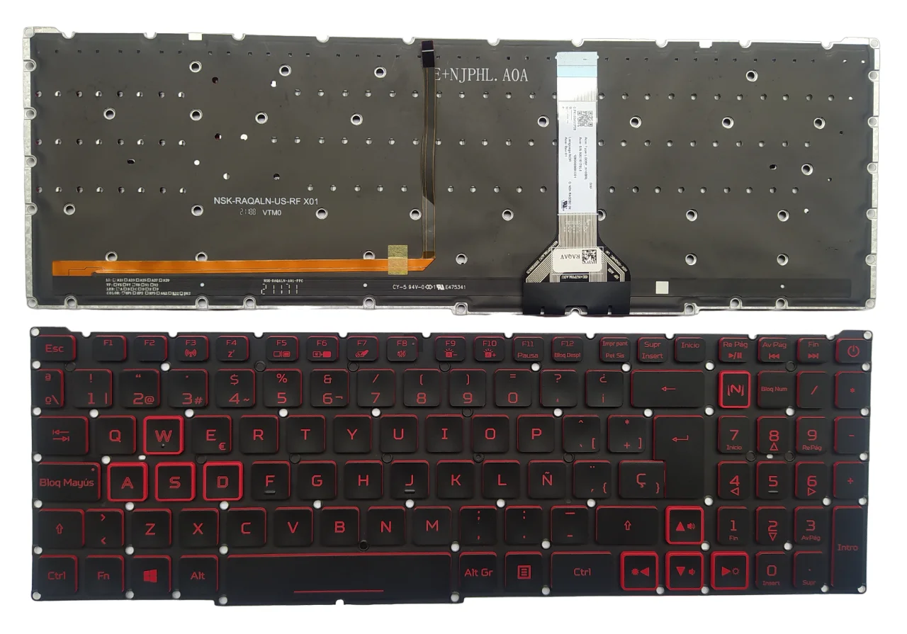 TECLADO PARA LAPTOP ACER NITRO 5 AN515-45 AN515-56 AN515-57 AN515-58 AN517-53 AN517-54 - ORIGINAL