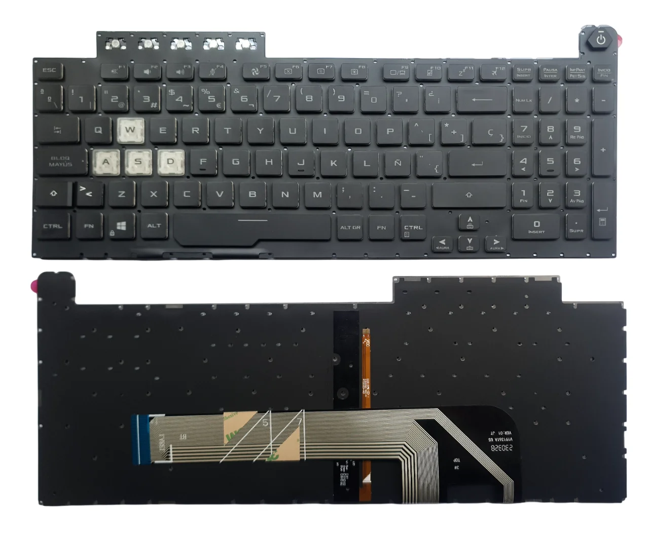 TECLADO PARA LAPTOP ASUS TUF GAMING F15 FA506 FA506Q FA506U FA706 FX506 FX506L FX706 FX706H - RETROILUMINADO - ORIGINAL