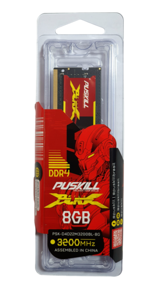 MEMORIA RAM PUSKILL DDR4 8GB 3200MHZ PC4 25300S SODIMM PSK-D4D22M3200BL-8G