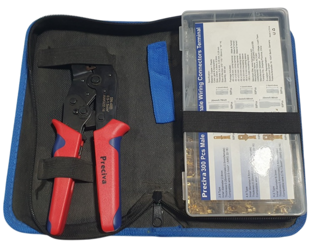 HERRAMIENTA DE CRIMPADO PONCHADORA TERMINAL DE CABLES DE RED PRECIVA 300 PIEZAS CON ESTUCHE - NUEVO